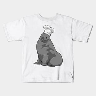 Seal as Cook with Chef hat Kids T-Shirt